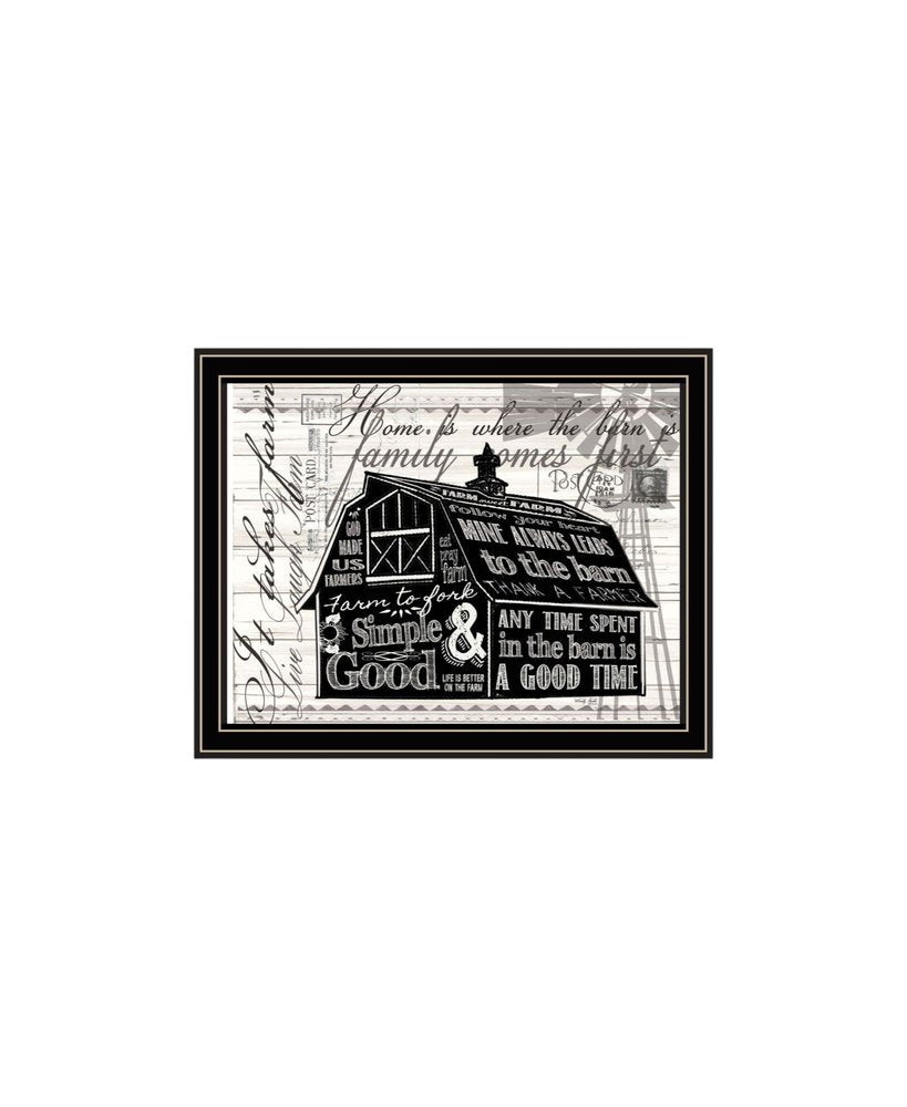 Set Of Two "Try Reading this House and Barn!" Black Framed Wall Art HomeRoots