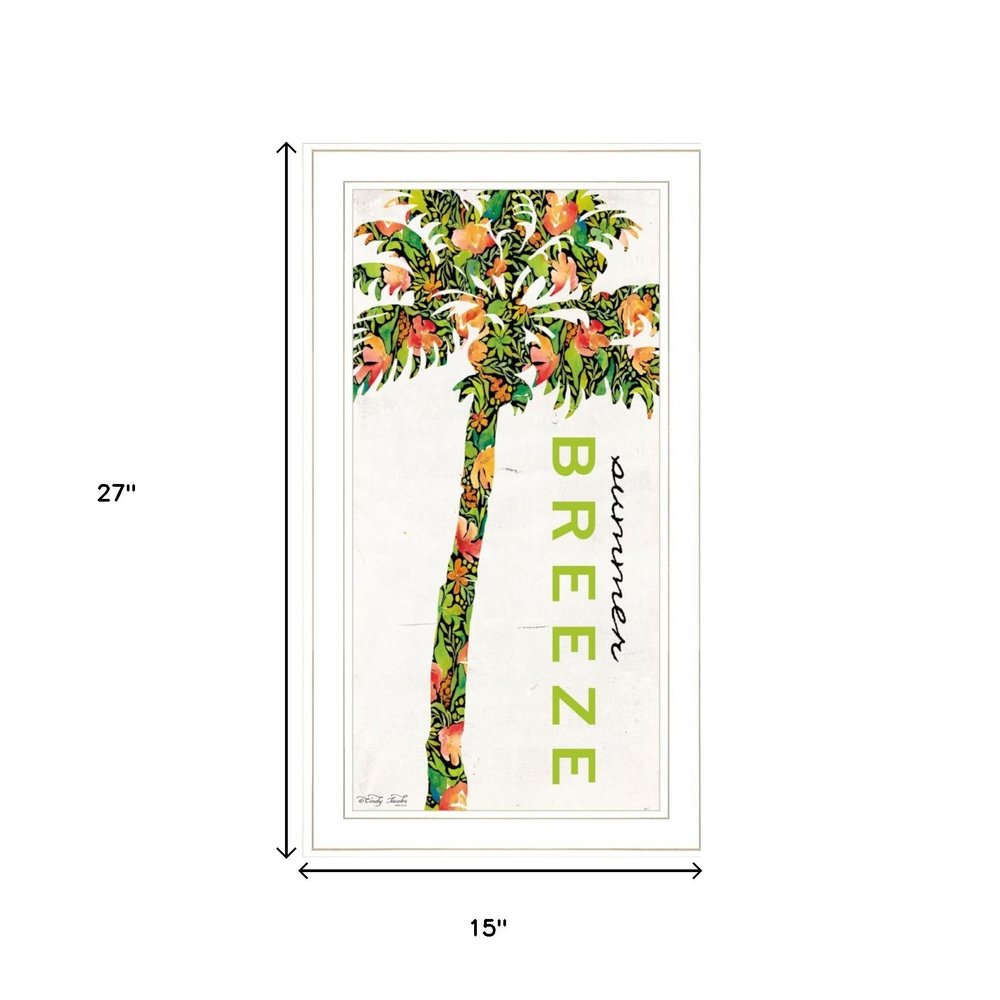 Set Of Two Summer Breeze Funky Palm Trees White Framed Wall Art HomeRoots