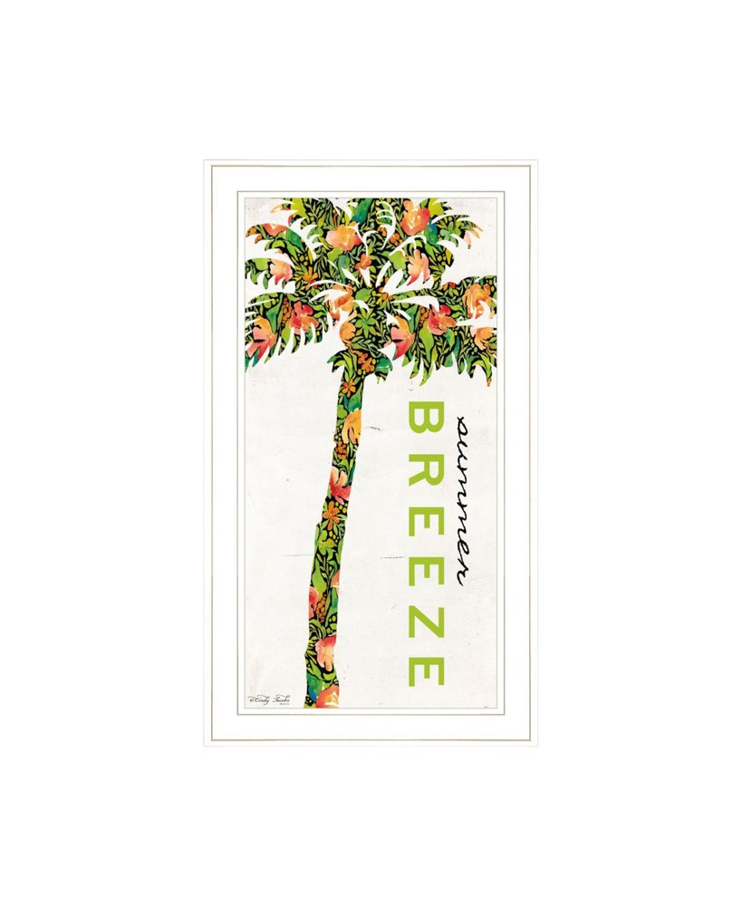 Set Of Two Summer Breeze Funky Palm Trees White Framed Wall Art — view 3