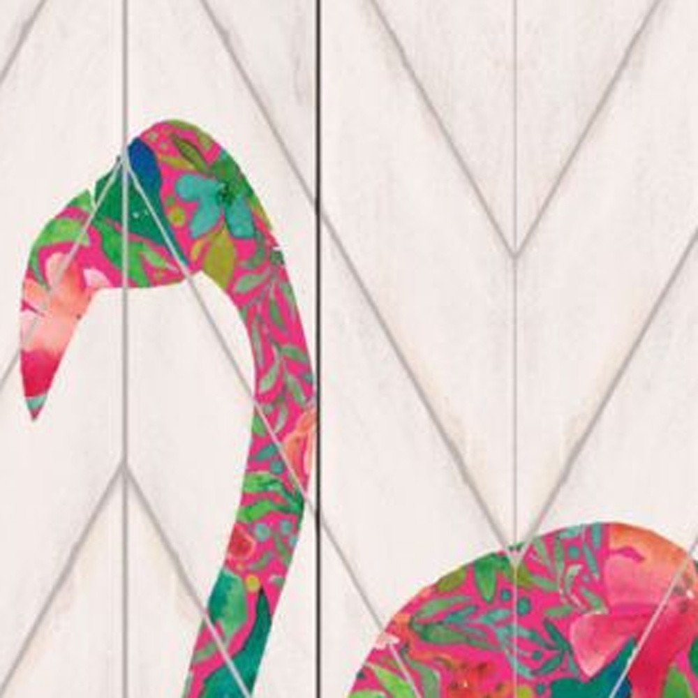 Set Of Two "Flamingo's - A matrix colors!" White Framed Wall Art — view 3