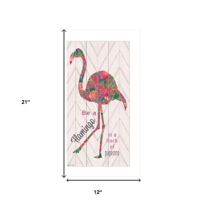 Set Of Two "Flamingo's - A matrix colors!" White Framed Wall Art HomeRoots