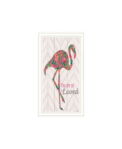 Set Of Two "Flamingo's - A matrix colors!" White Framed Wall Art HomeRoots
