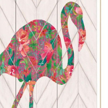 Set Of Two "Flamingo's - A matrix colors!" White Framed Wall Art HomeRoots