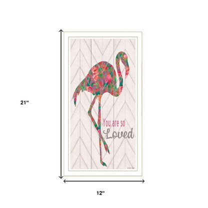 Set Of Two "Flamingo's - A matrix colors!" White Framed Wall Art HomeRoots
