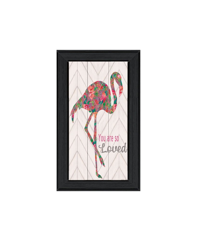 Set Of Two "Flamingo's - A matrix colors!" Black Framed Wall Art — view 4