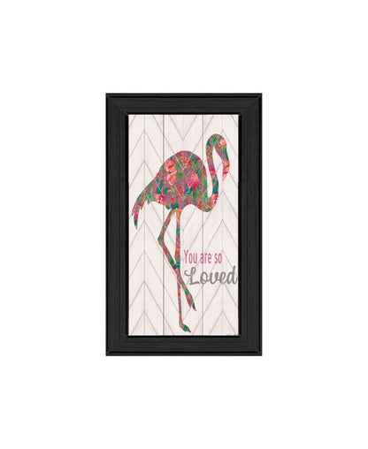 Set Of Two "Flamingo's - A matrix colors!" Black Framed Wall Art HomeRoots