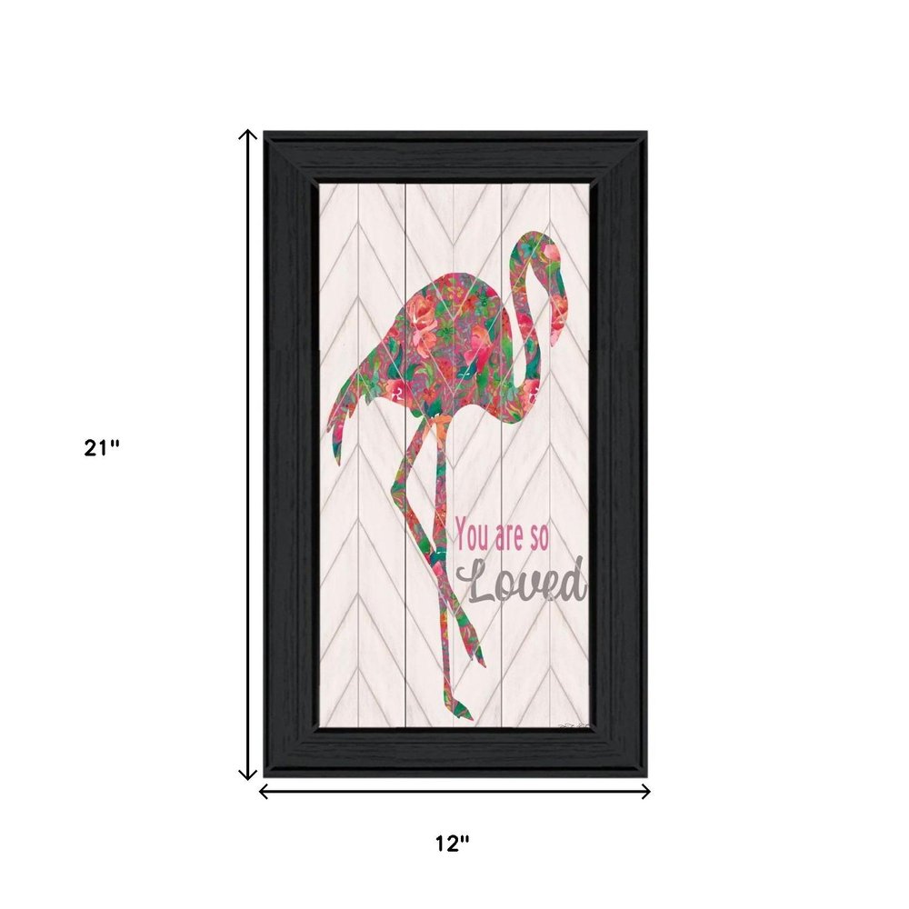 Set Of Two "Flamingo's - A matrix colors!" Black Framed Wall Art — view 6