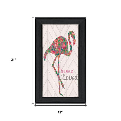 Set Of Two "Flamingo's - A matrix colors!" Black Framed Wall Art HomeRoots