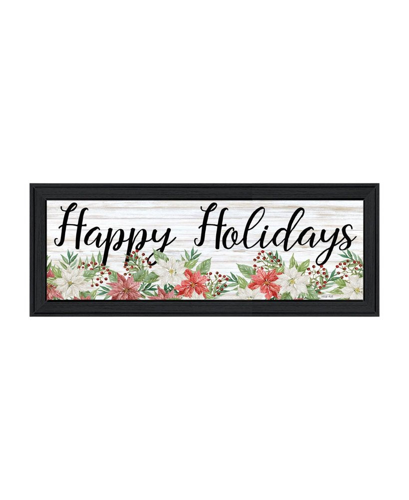 Set Of Two Merry and Bright Holiday Black Framed Wall Art — view 4