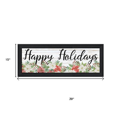 Set Of Two Merry and Bright Holiday Black Framed Wall Art HomeRoots