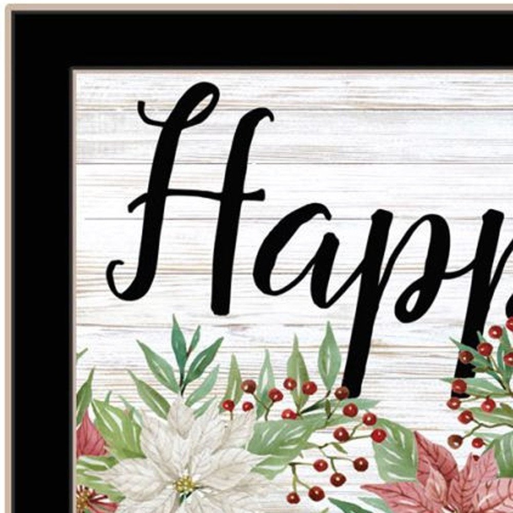 Set Of Two Merry and Bright Holiday Black Framed Wall Art HomeRoots