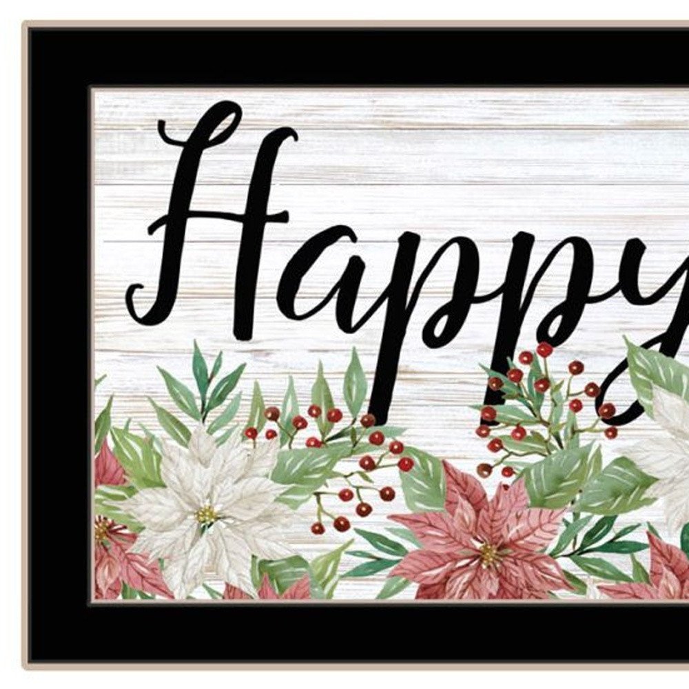 Set Of Two Merry and Bright Holiday Black Framed Wall Art HomeRoots