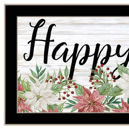 Set Of Two Merry and Bright Holiday Black Framed Wall Art HomeRoots