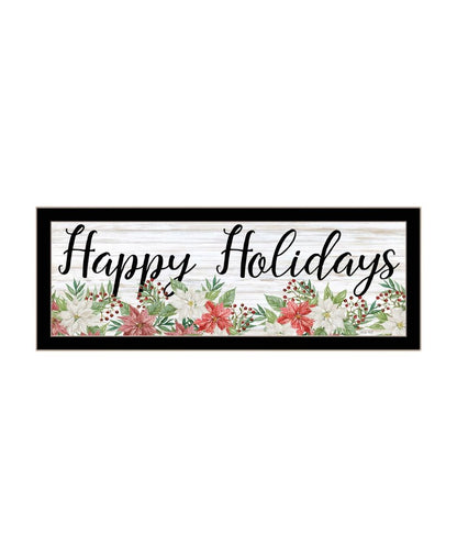 Set Of Two Merry and Bright Holiday Black Framed Wall Art HomeRoots