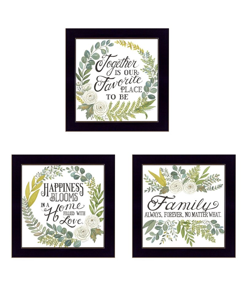 Set Of Three "Together Is Our Favorite Place to Be!" Black Framed Wall Art — view 1