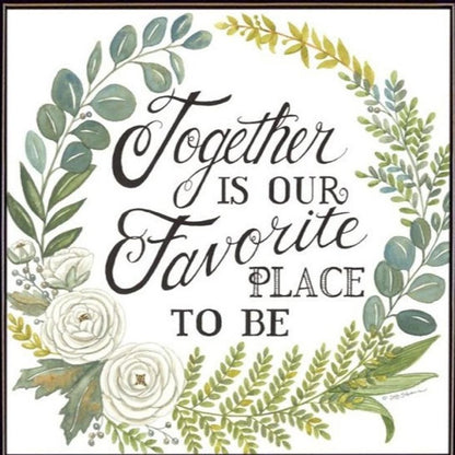 Set Of Three "Together Is Our Favorite Place to Be!" Black Framed Wall Art HomeRoots