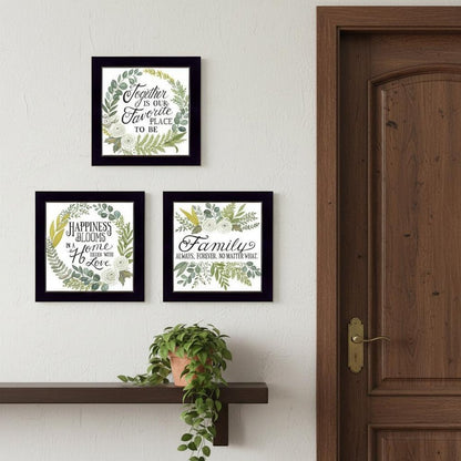 Set Of Three "Together Is Our Favorite Place to Be!" Black Framed Wall Art HomeRoots