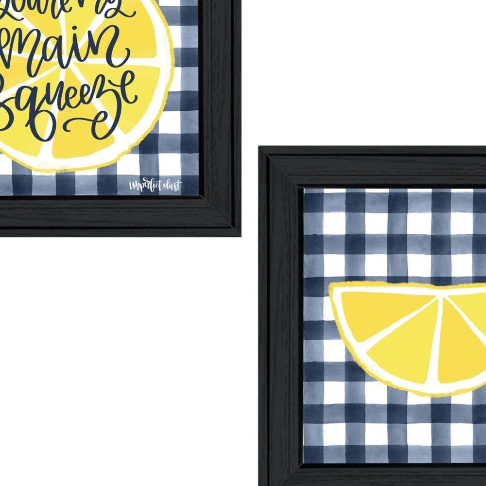 Set Of Two "You're My Main Squeeze" Black Framed Kitchen Wall Art HomeRoots