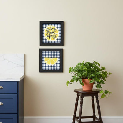 Set Of Two "You're My Main Squeeze" Black Framed Kitchen Wall Art HomeRoots