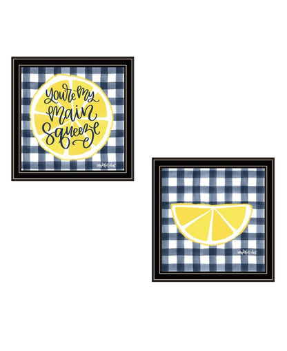 Set Of Two "You're My Main Squeeze" Black Framed Kitchen Wall Art HomeRoots