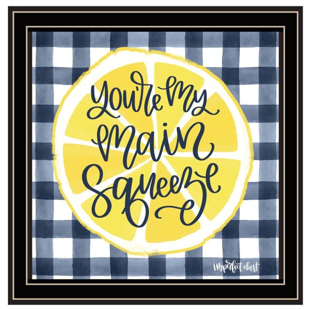 Set Of Two "You're My Main Squeeze" Black Framed Kitchen Wall Art HomeRoots