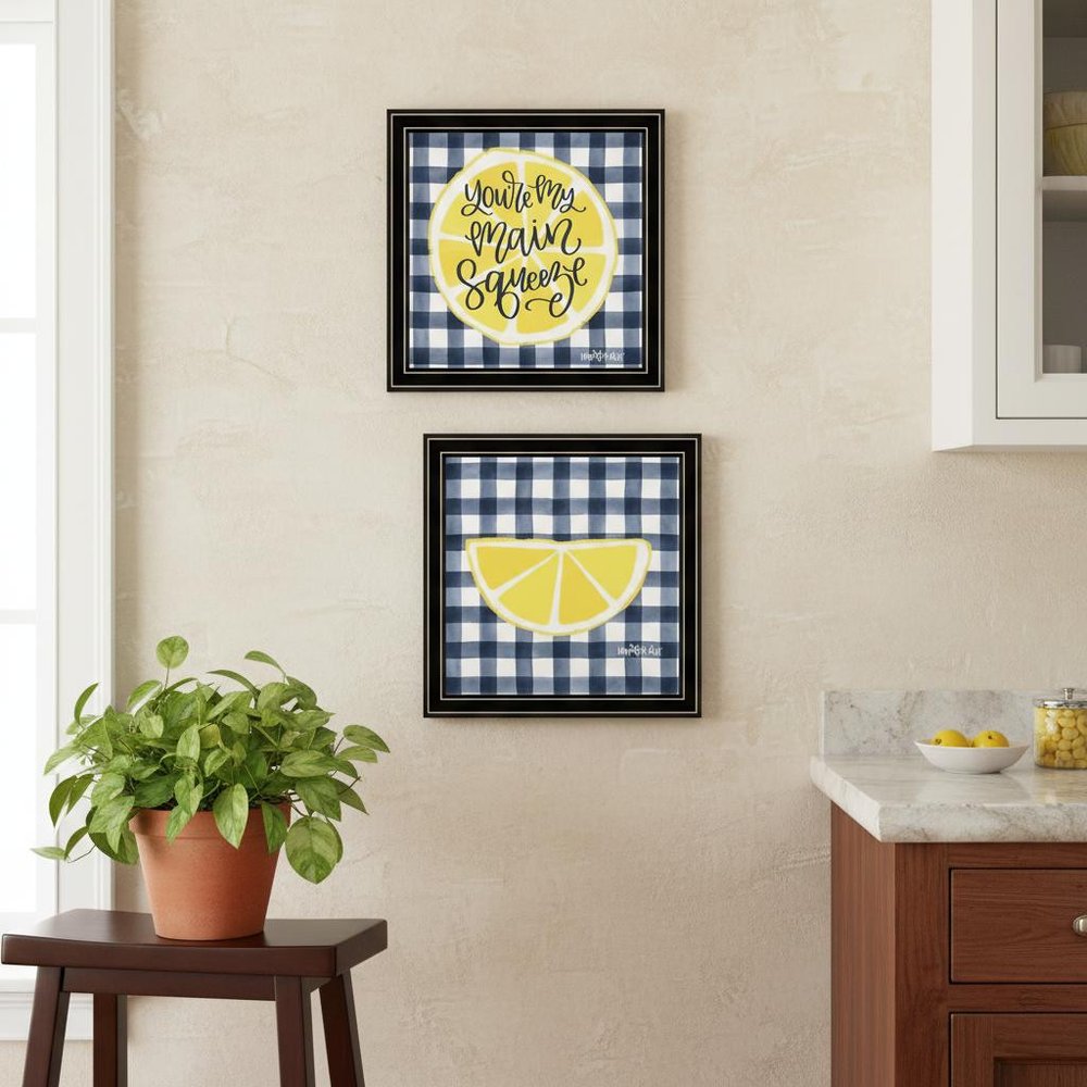 Set Of Two "You're My Main Squeeze" Black Framed Kitchen Wall Art — view 4