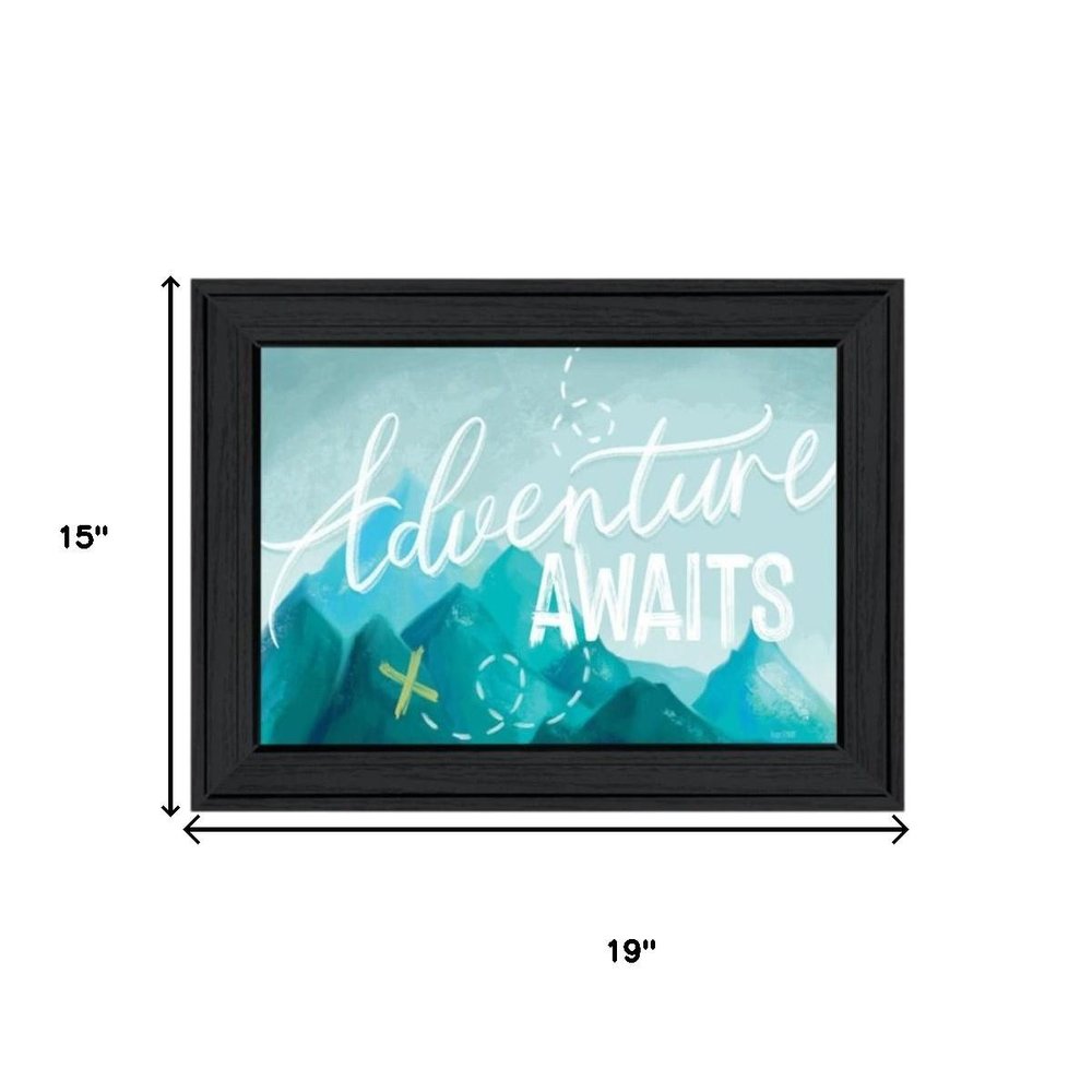 Set Of Three "Adventure Awaits Donet Just Stand There" Black Framed Wall Art HomeRoots