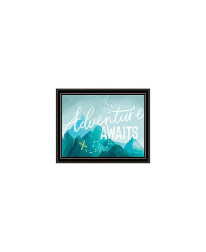 Set Of Three "Adventure Awaits Donet Just Stand There" Black Framed Wall Art HomeRoots