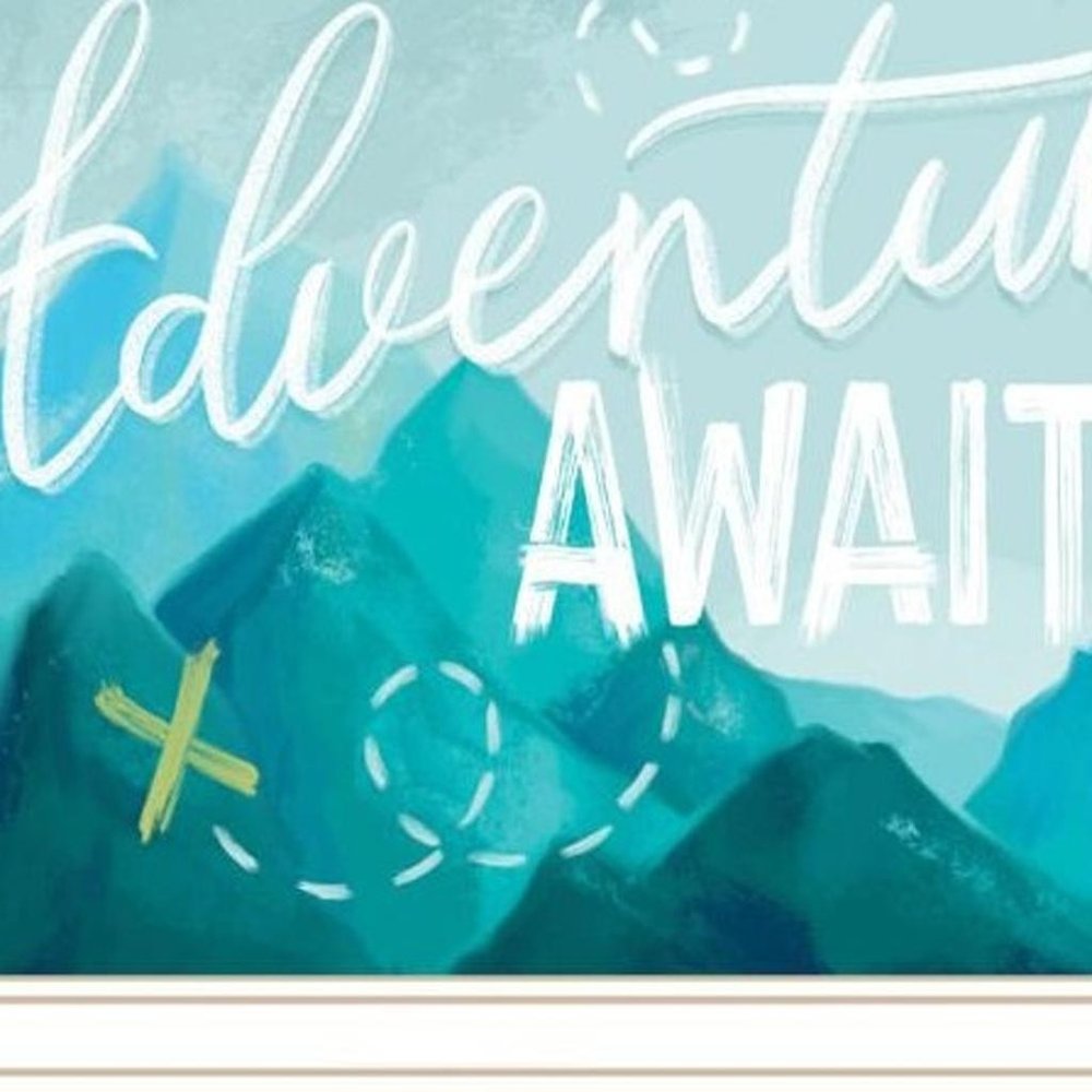 Set Of Three "Adventure Awaits Donet Just Stand There" White Framed Wall Art HomeRoots