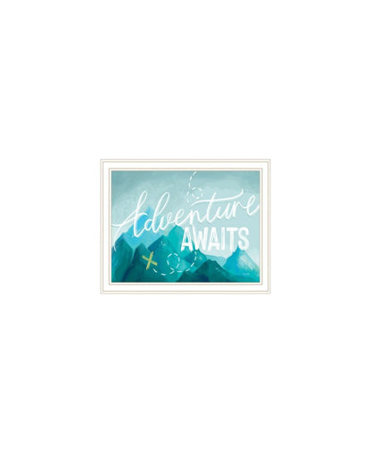 Set Of Three "Adventure Awaits Donet Just Stand There" White Framed Wall Art HomeRoots