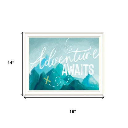 Set Of Three "Adventure Awaits Donet Just Stand There" White Framed Wall Art HomeRoots