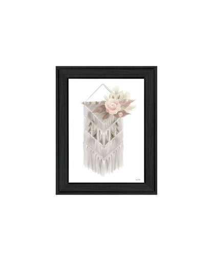 Set Of Two Boho Macrame And Florals Black Framed Wall Art HomeRoots