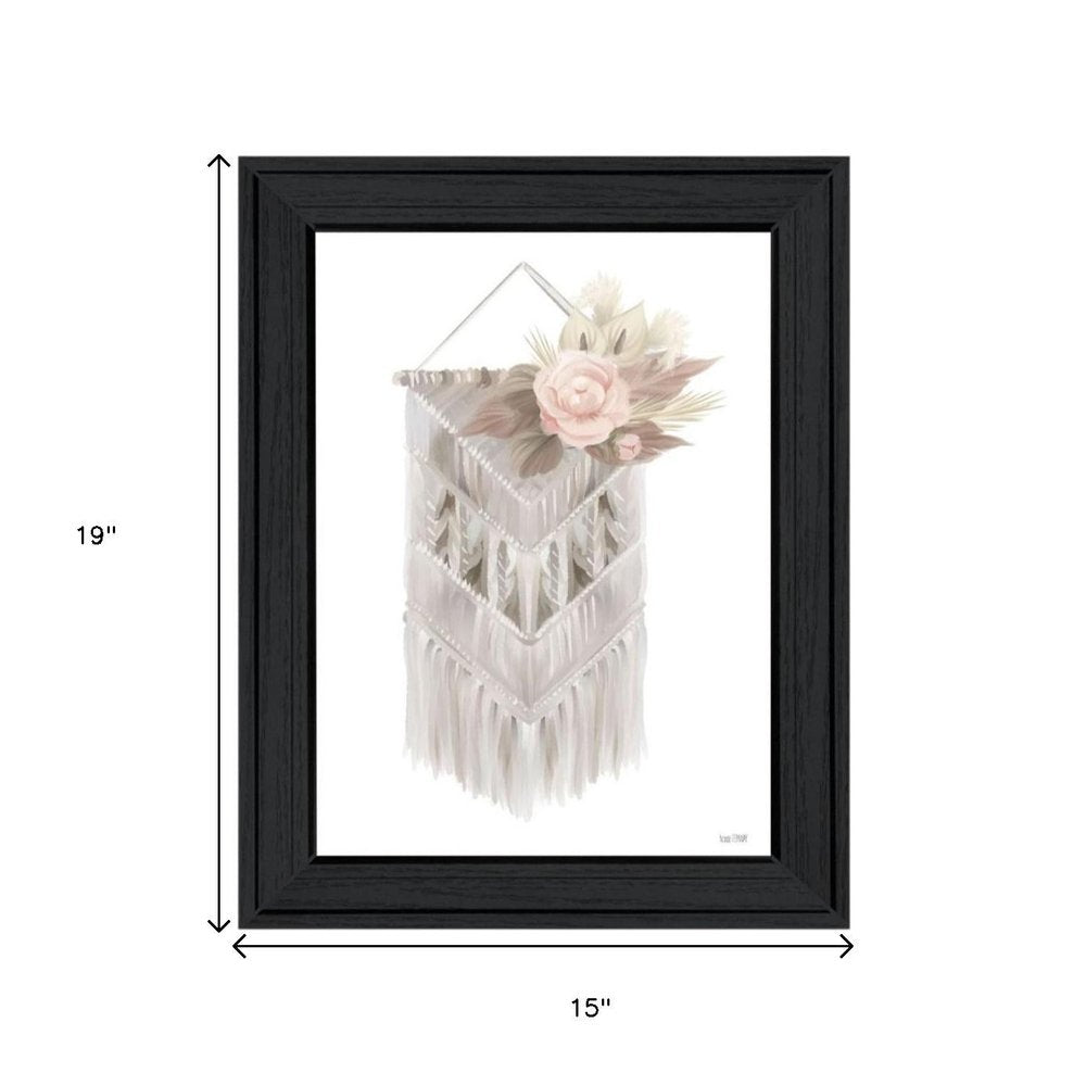 Set Of Two Boho Macrame And Florals Black Framed Wall Art — view 7
