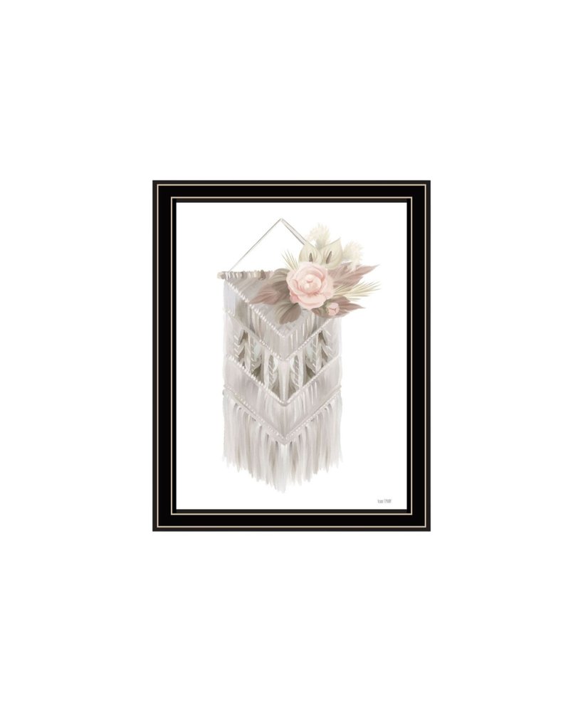 Set Of Two "Bohemian Macrame And Floral Arrangement" Black Framed Wall Art — view 5