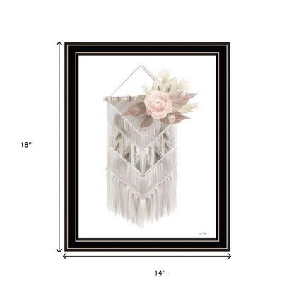 Set Of Two "Bohemian Macrame And Floral Arrangement" Black Framed Wall Art HomeRoots