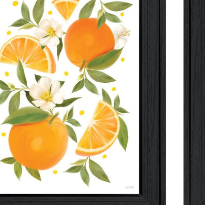 Set Of Two "Sunshine on My Mind- Oranges" Black Framed Wall Art HomeRoots