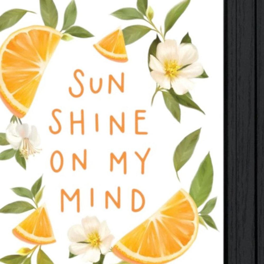 Set Of Two "Sunshine on My Mind- Oranges" Black Framed Wall Art — view 5