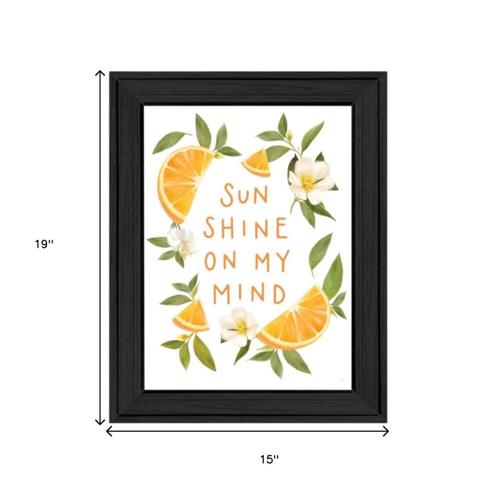 Set Of Two "Sunshine on My Mind- Oranges" Black Framed Wall Art HomeRoots