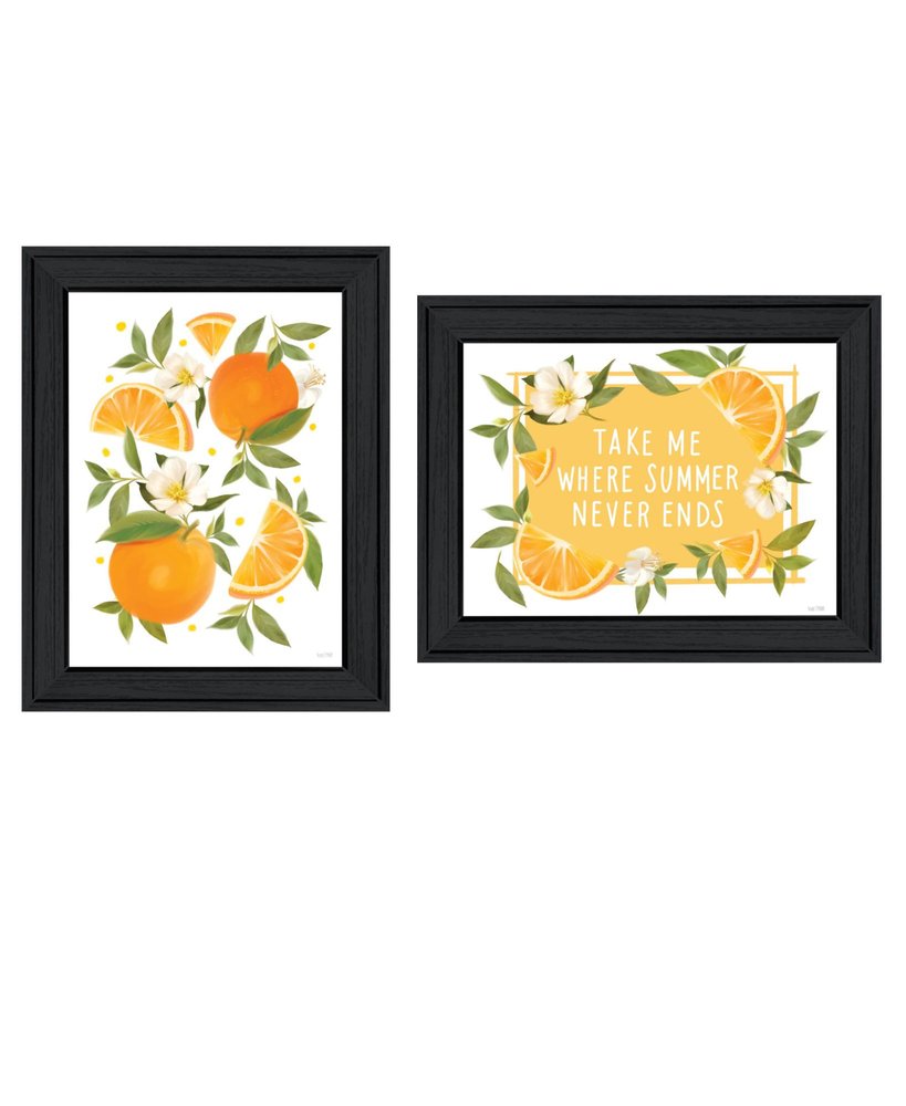 Set Of Two Take Me Where Summer Never Ends Black Framed Wall Art HomeRoots