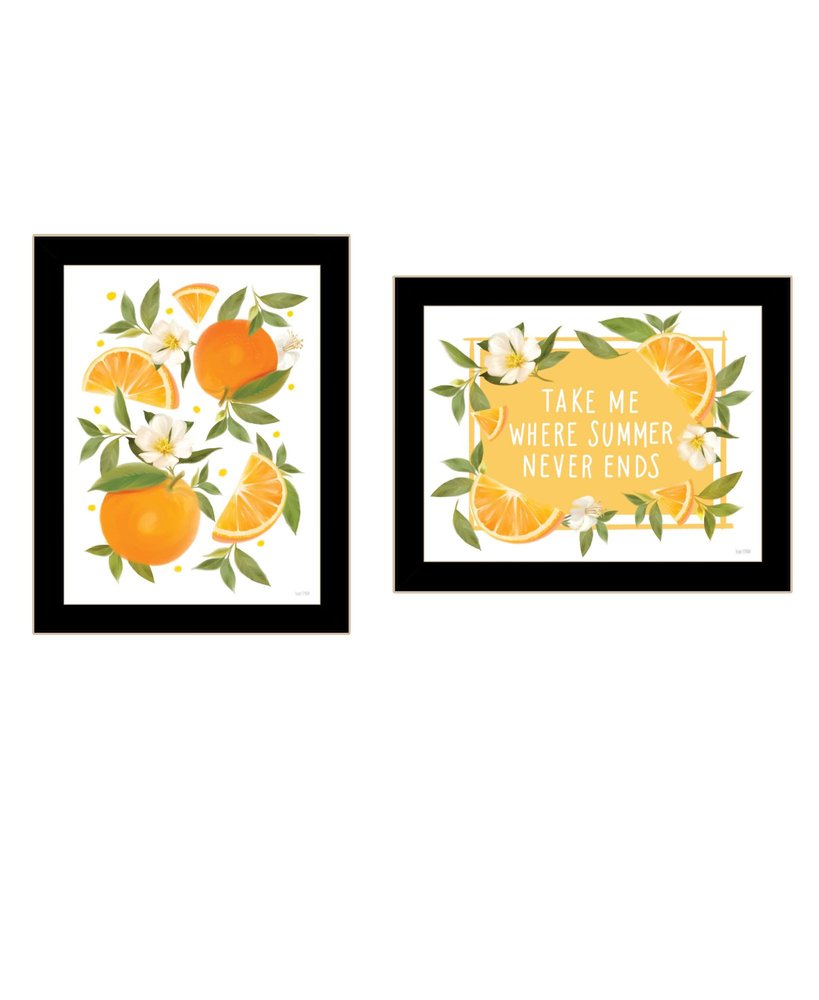Set Of Two Take Me Where Summer Never Ends Black Framed Wall Art HomeRoots