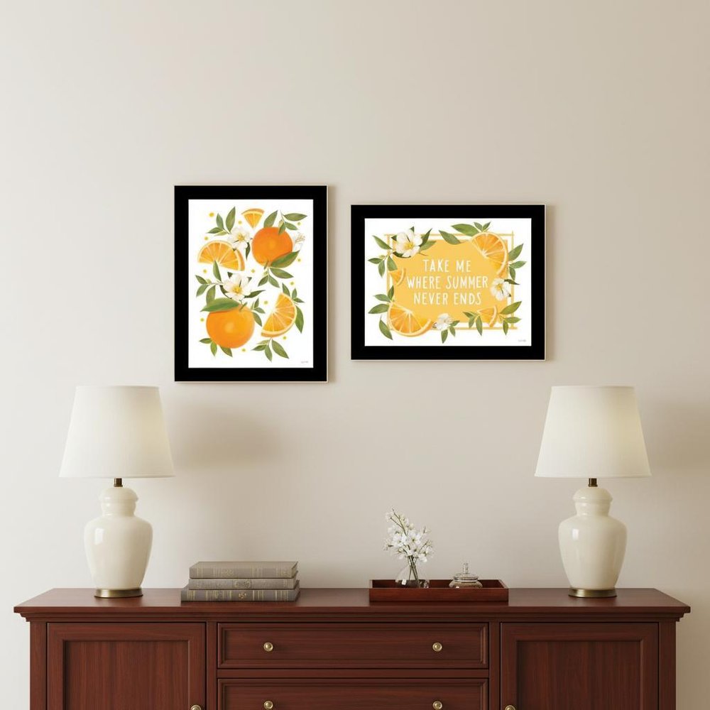 Set Of Two Take Me Where Summer Never Ends Black Framed Wall Art HomeRoots