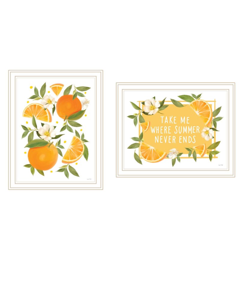 Set Of Two Take Me Where Summer Never Ends White Framed Wall Art HomeRoots