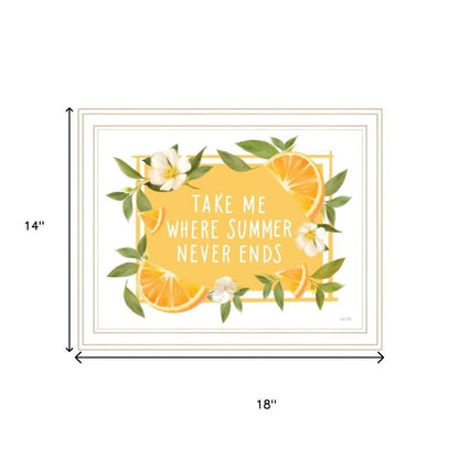 Set Of Two Take Me Where Summer Never Ends White Framed Wall Art HomeRoots
