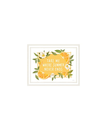 Set Of Two Take Me Where Summer Never Ends White Framed Wall Art HomeRoots