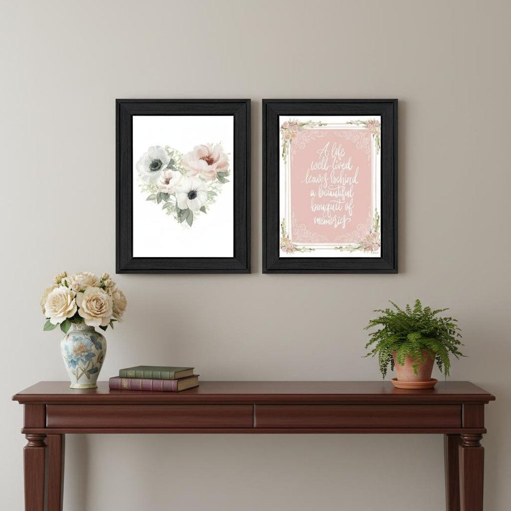 Set Of Two A Life Well Lived - Makes you smile at the Memories! Black Framed Wall Art — view 4