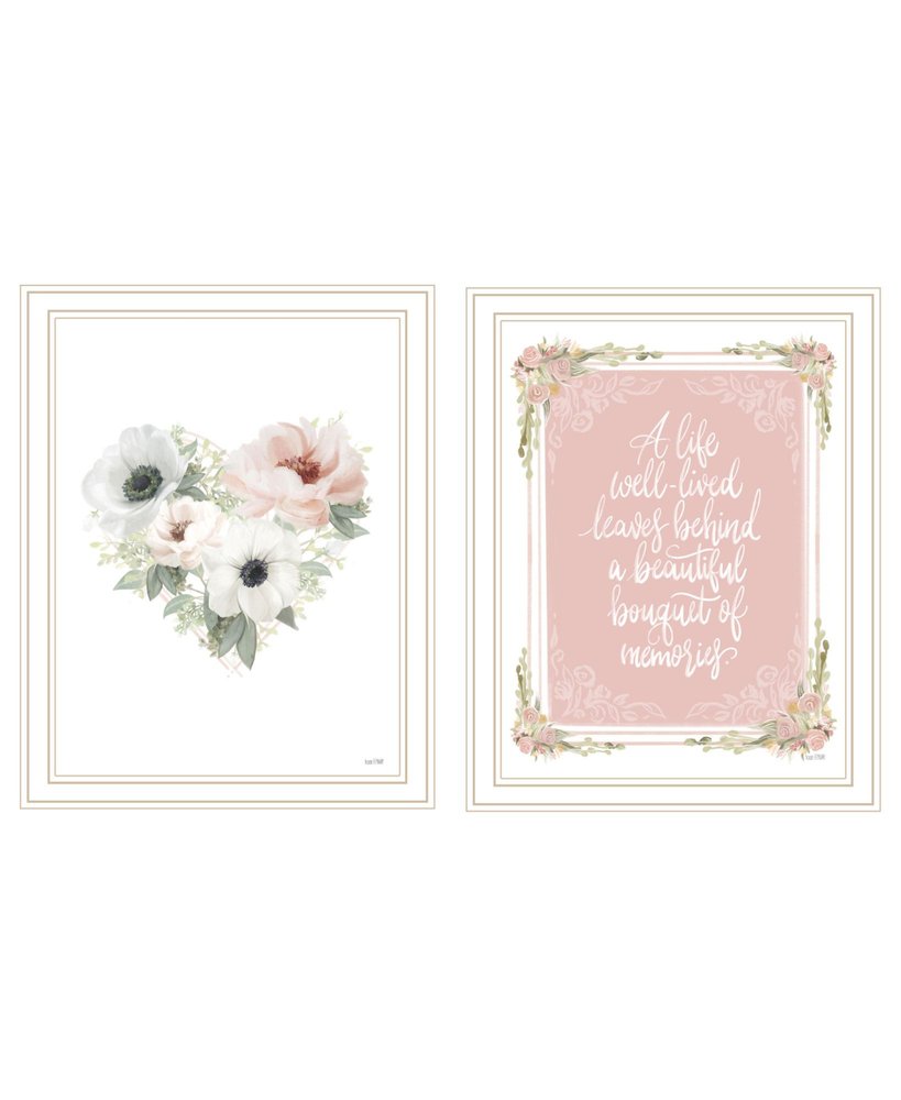 Set Of Two A Life Well Lived - Makes you smile at the Memories! White Framed Wall Art HomeRoots