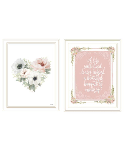 Set Of Two A Life Well Lived - Makes you smile at the Memories! White Framed Wall Art HomeRoots