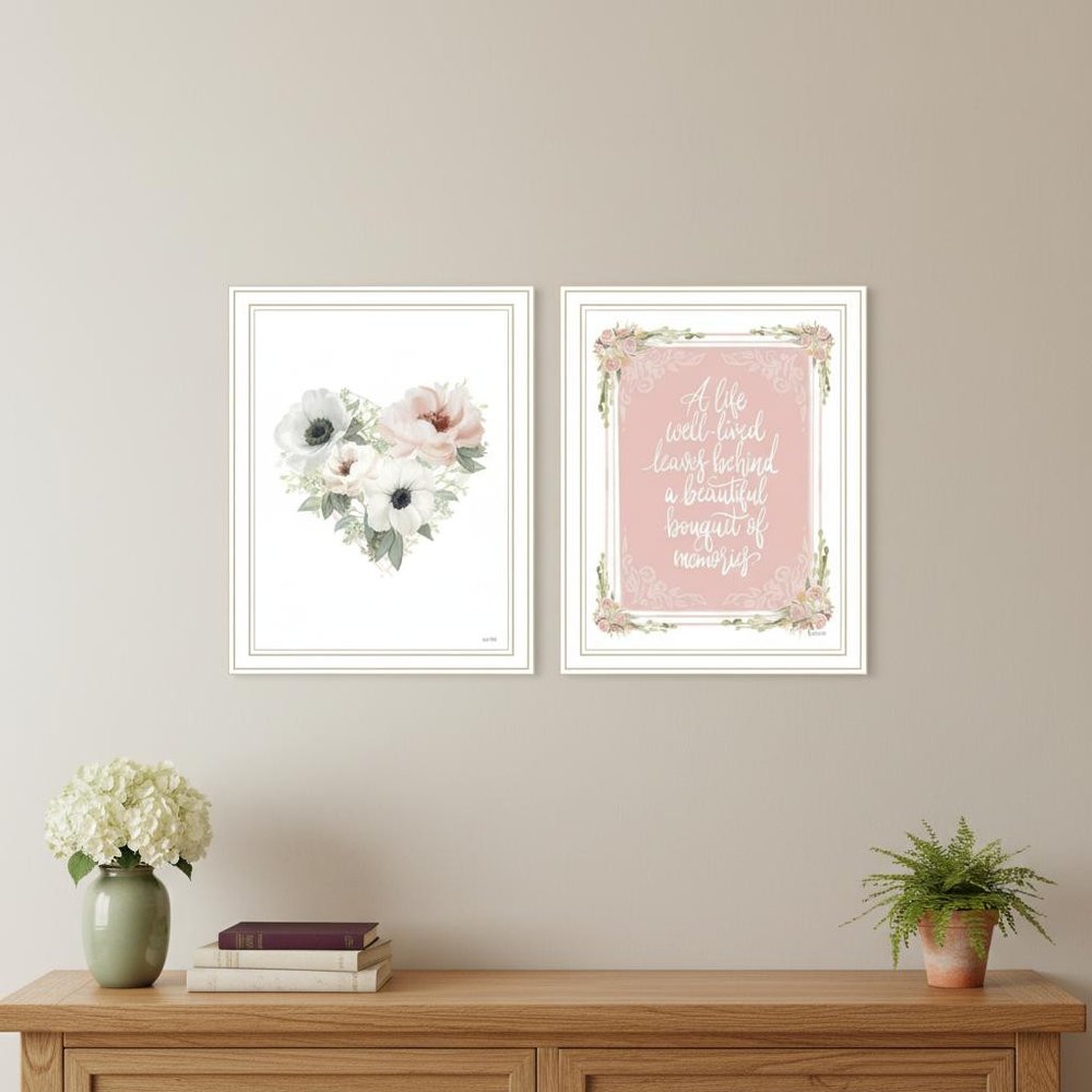 Set Of Two A Life Well Lived - Makes you smile at the Memories! White Framed Wall Art — view 4