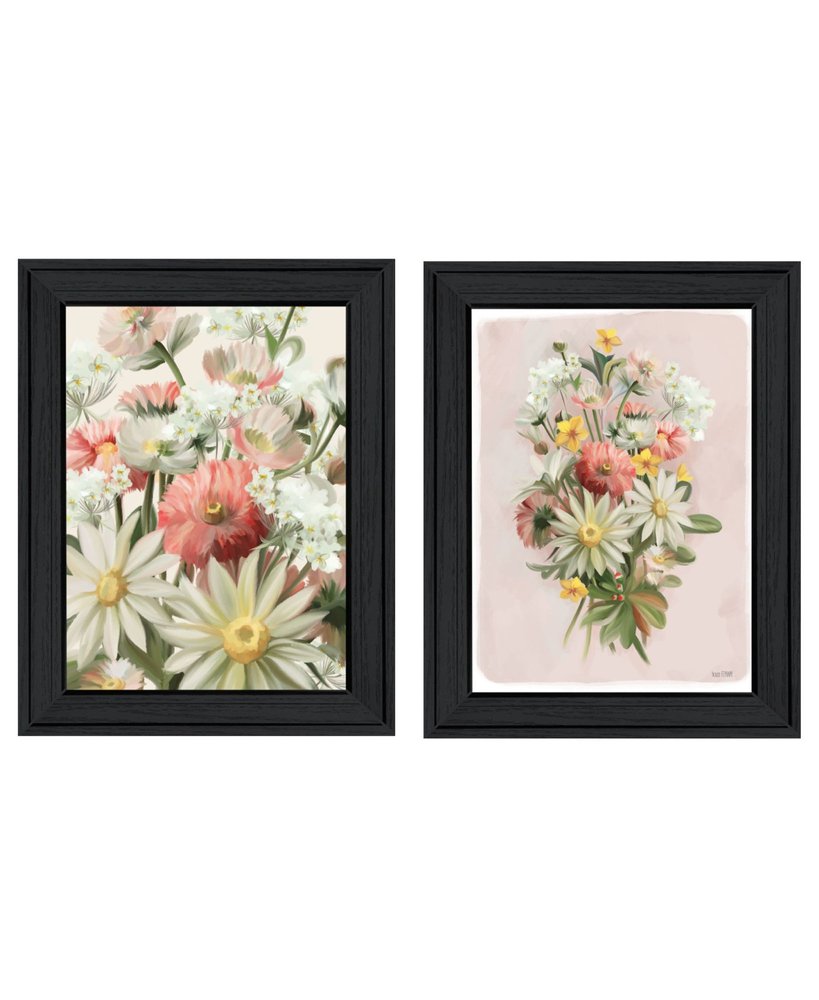 Set Of Two "Summer Wildflowers Just for You" Black Framed Wall Art HomeRoots