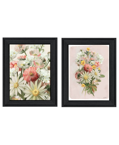 Set Of Two "Summer Wildflowers Just for You" Black Framed Wall Art HomeRoots